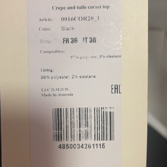 ROZIE CORSETS Tulle-Trimmed Crepe Corset Top - Picture 3 of 3